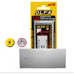 OLFA� 100 mm fleksible Dual-Edge skraberblade � 0,45 mm � 6 stk